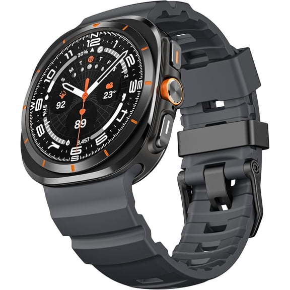 VeveXiao Luxury Designer Rugged Breathable Sport Band Compatible with Samsung Galaxy Watch Ultra 47mm Bands, No Gap Trail Loop Soft Silicone Strap Wristband for Women Men