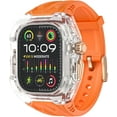 thumbnail image 1 of VeveXiao Transparent Designer Rugged Case with Band Compatible with Apple Watch Ultra 2 49mm bands,Luxury Crystal Clear Military Protective Cover Bumper Tactical for iWatch Ultra 49mm Men Women Strap, 1 of 8