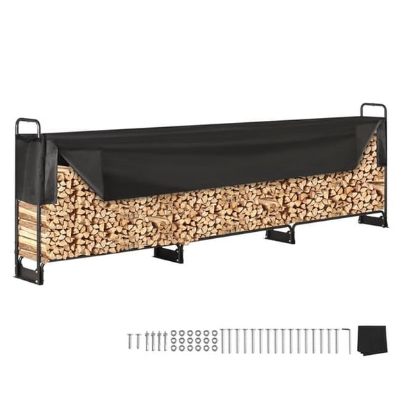 Vevor DCJPSYGNJB152FGMBV0 12.7 ft. Outdoor Firewood Rack with Cover