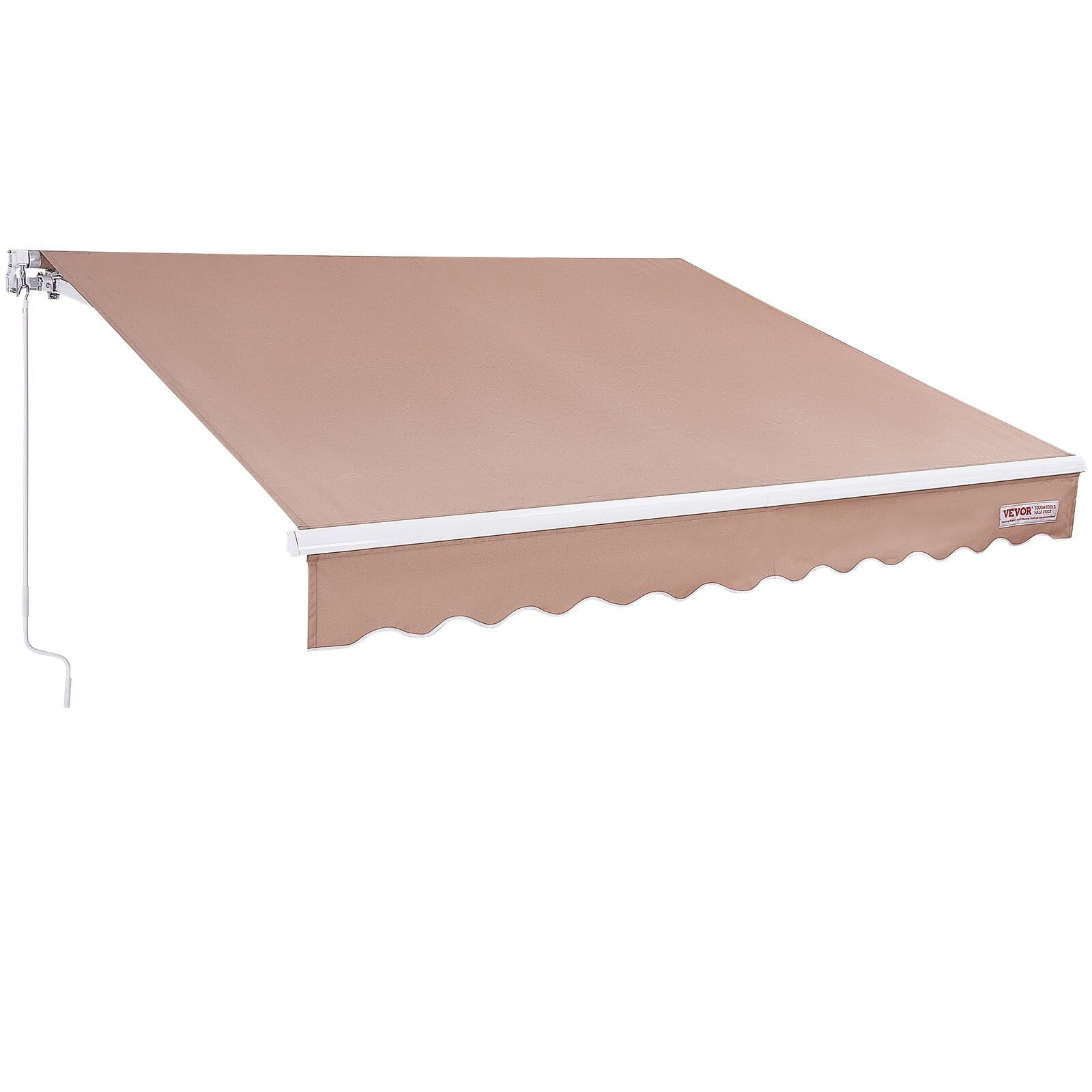 VEVOR 12 x 10 ft Beige Polyester Manual Retractable Awning