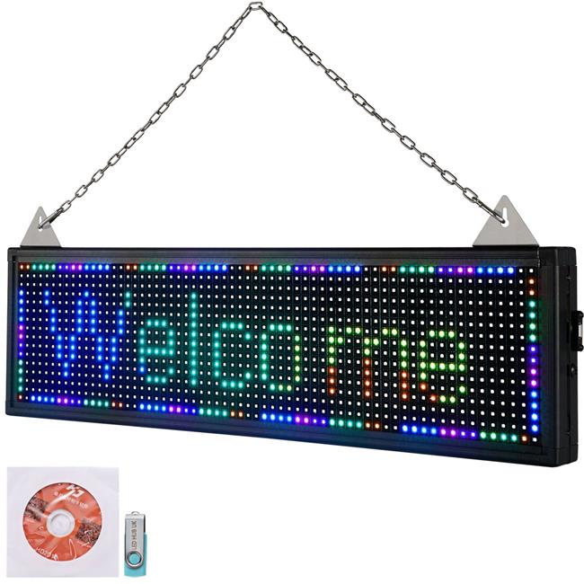 Vevor 27 x 8 in. LED Scrolling Sign with WiFi & USB Control, Full Color