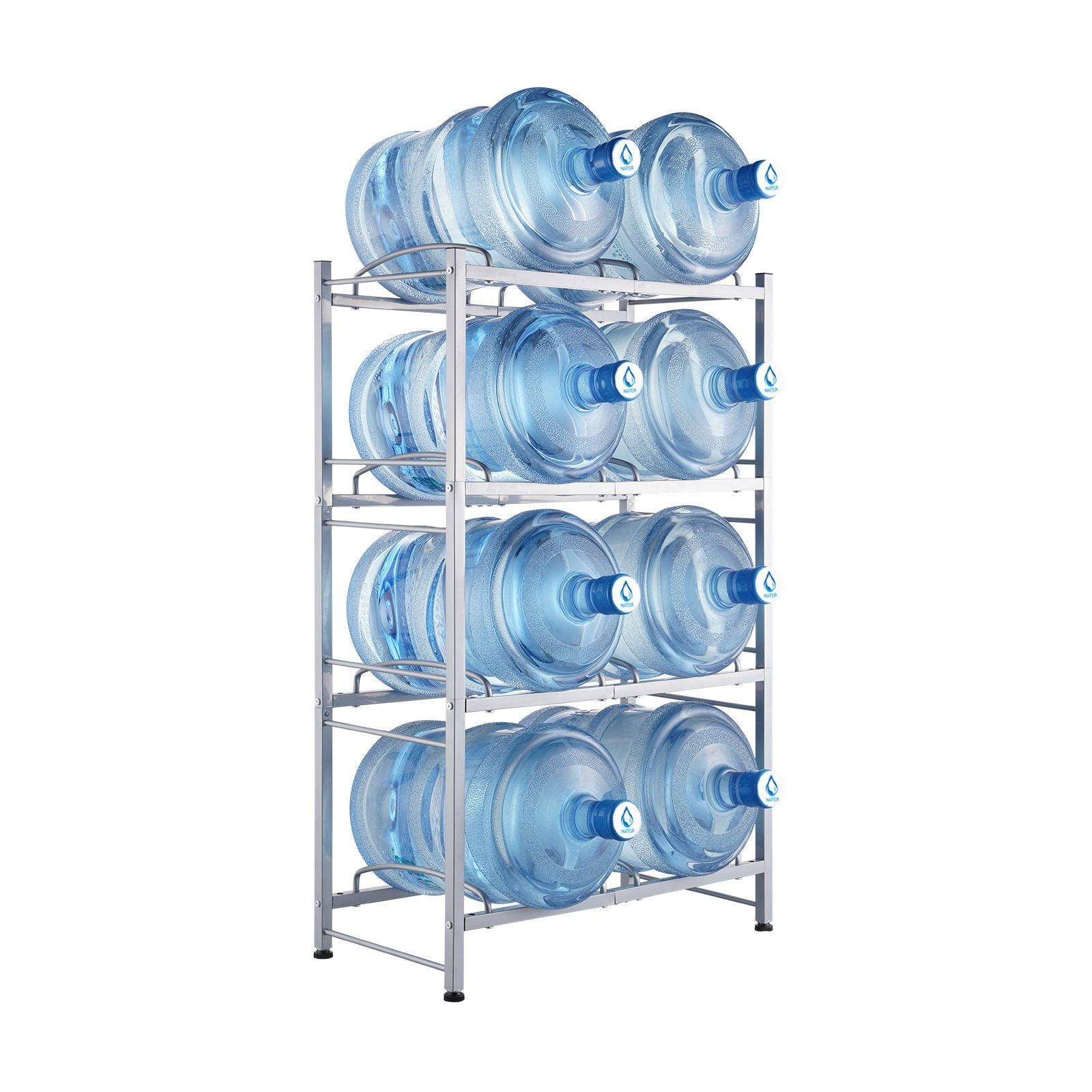 VEVOR 4 Tiers Water Jug Holder Double Row Water Bottle Rack for 8 ...
