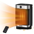 thumbnail image 1 of VEVOR Electric Space Heater with Thermostat Remote Control, 2-Level Adjustable Quiet Ceramic Heater Fan, 10 in Tip-Over Shutdown Overheat Protection Small Heaters for Office Room Desk Indoor Use, 1 of 7
