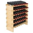 thumbnail image 1 of VEVOR 48 Bottle Stackable Modular Wine Rack Bamboo Wood Display Shelf 6-Tier, 1 of 5