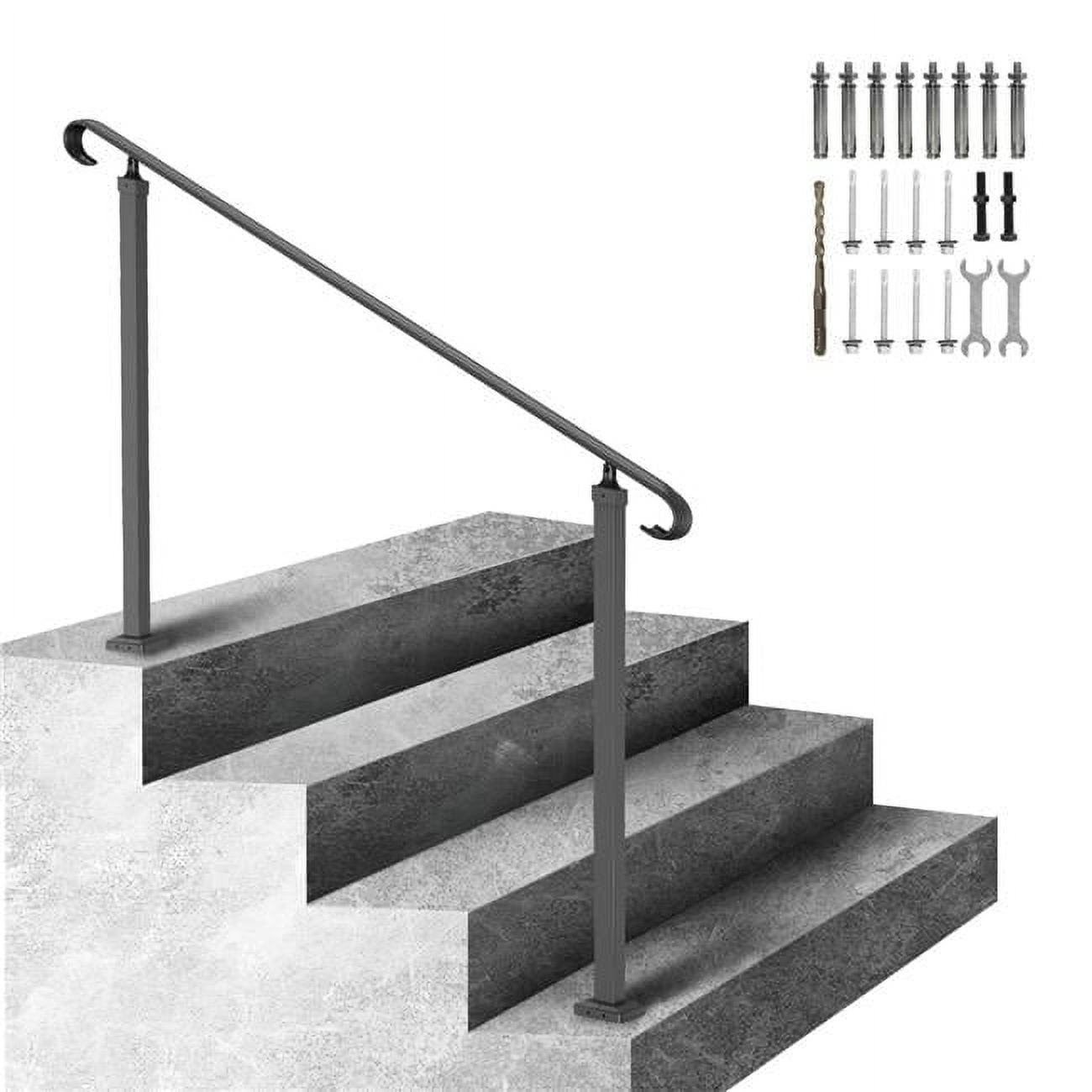 Black Wrought Iron Handrail for 3-5 Steps