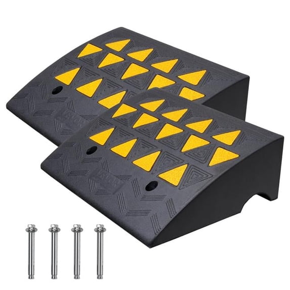 Vevor SJDLYPDGB2197XHMWV0 6 in. Rise Height Heavy-Duty Rubber Curb Ramp - Pack of 2