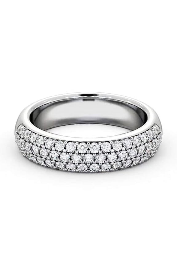 2.8 Ct Round Cut Lab Created Diamond Ring - 14K White Gold Plated Metal - Pave Set Cluster Design - Sparkling Lab Created Diamond Engagement Ring for Women - Anniversary Gifts For Wife3