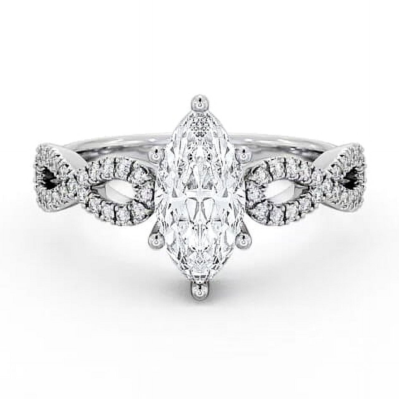 Vexa Jewel 2 Ct Marquise Cut Lab Created Diamond Ring - 14K White Gold ...