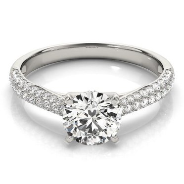 Arista Jewels 2.94 Ct GRA Moissanite Engagement Ring Set In Solid 14K White Gold – Size 7