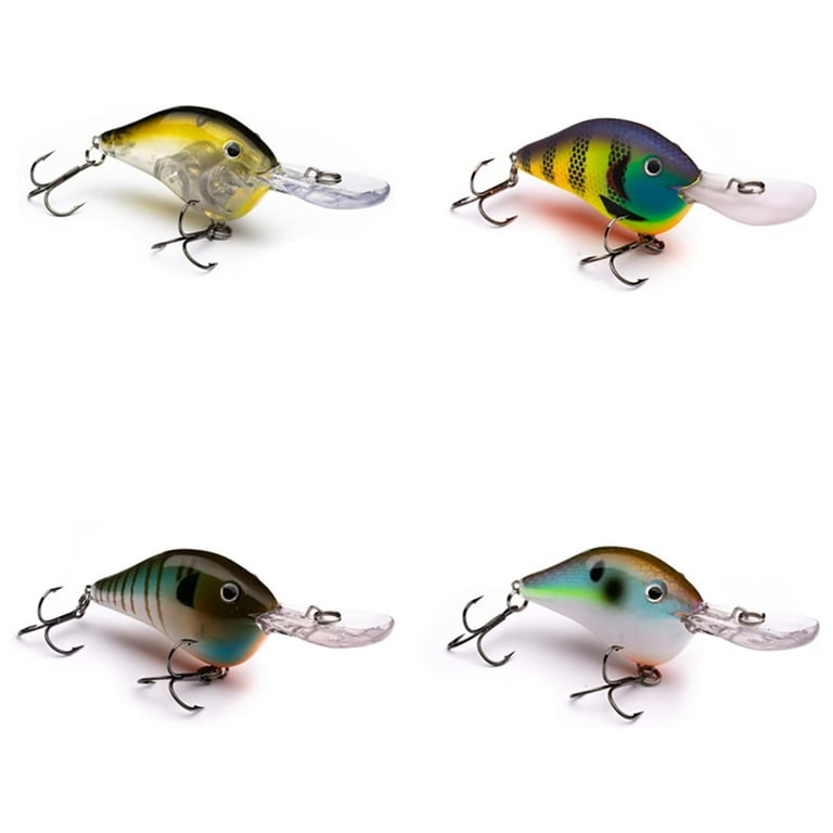 Vexan 4-Pack PHAT BOY 8 Crankbait Lures, Purple/Yellow/Blue/Clear, 8 ft,  Variety