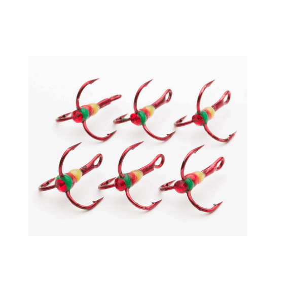 Vexan Size 12 Red Crystal Reaper Treble Hook 6PK