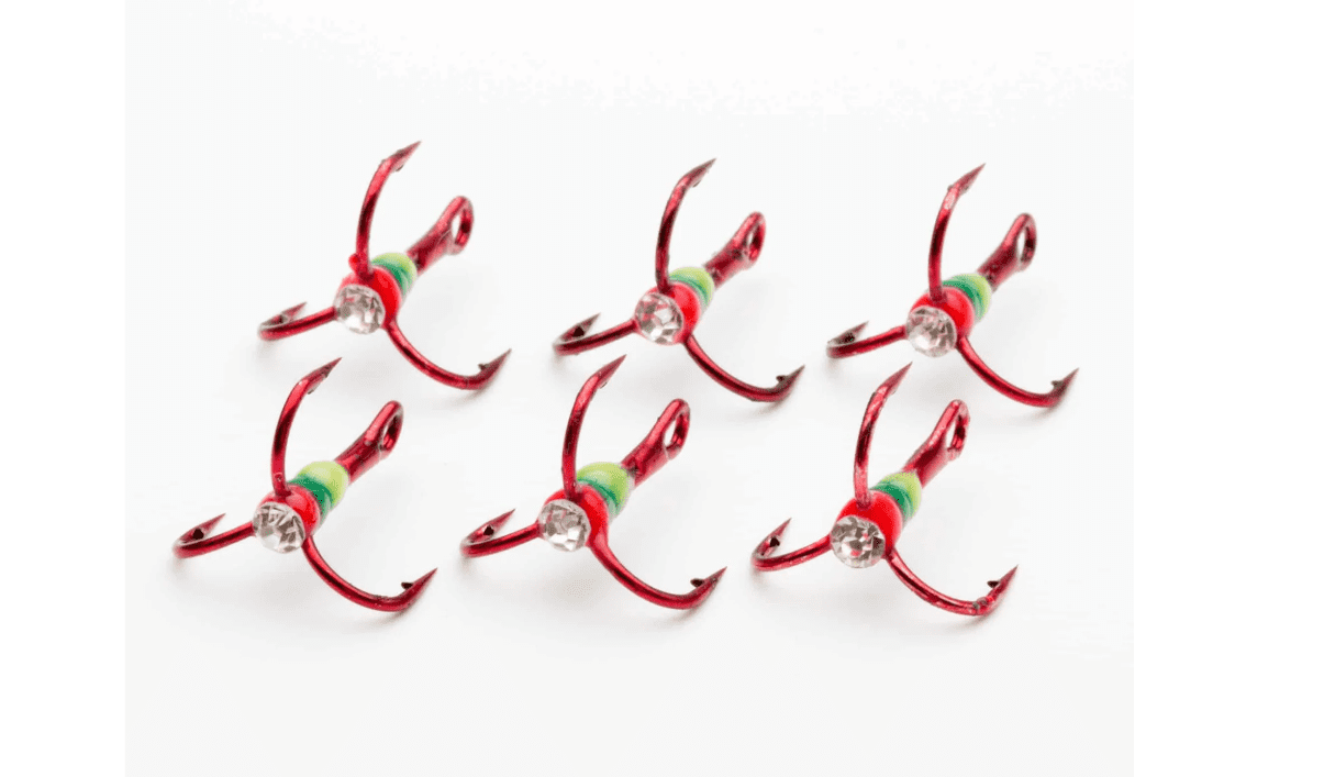 Vexan Size 6 White Crystal Reaper Trebble Hook 6PK