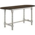 thumbnail image 1 of Vexl Drop Leaf Solid Wood Counter Height Dining Table, Dark Walnut and Antique White, 1 of 10
