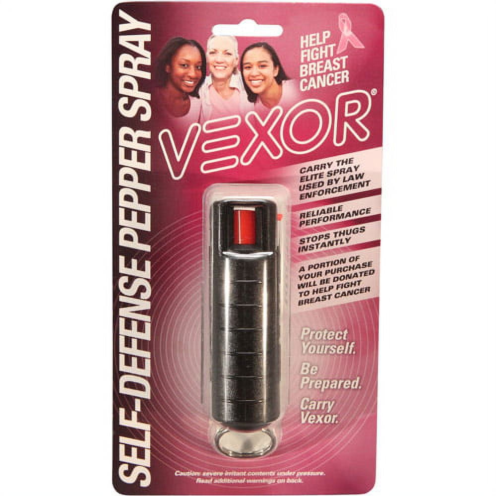 Vexor Breast Cancer Awareness Pepper Spray, Black