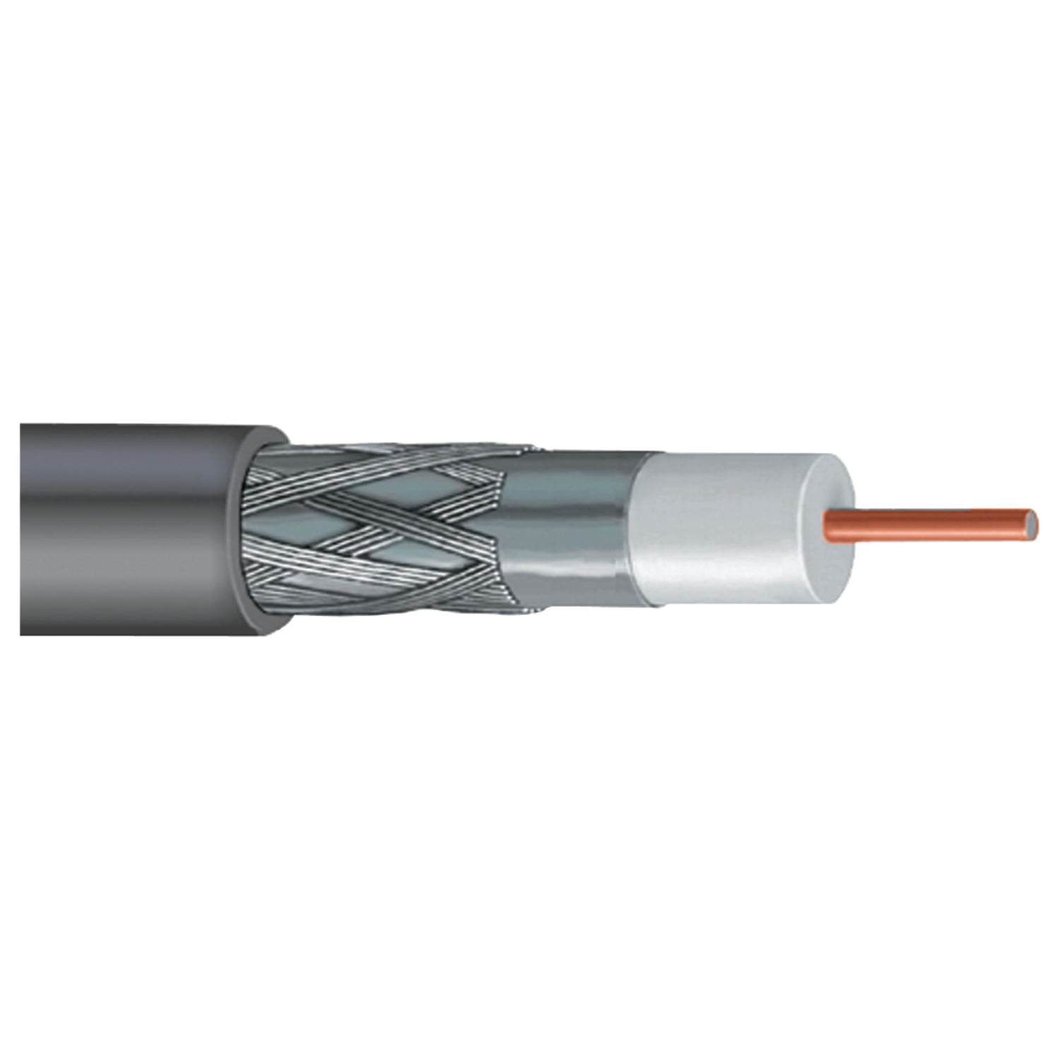 Vextra® V66b Gray Dish-approved Single Rg6 Cable, 1,000ft (gray)