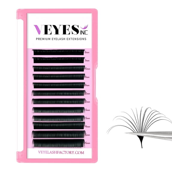 Veyes Inc 0.07mm C Curl Easy Fanning Eyelash Extensions Veyelash Russian Volume Lashes Fast Bloom Austomatic Flowering Natural Makeup Beauty