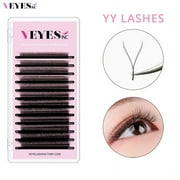 Veyes Inc 0.07mm Curl YY Shape Eyelash Extensions Veyelash 9-16mm Mix Hand Woven Black Natural Soft YY Lashes Premade Volume Fan Individual
