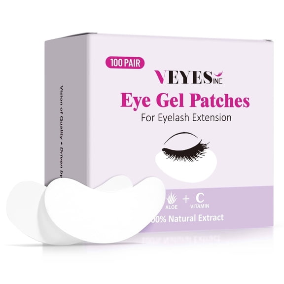 Veyes Inc 100 Pairs Under Eye Gel Pads for Eyelash Extension Application, Lint-Free and Hydrating Eye Patches