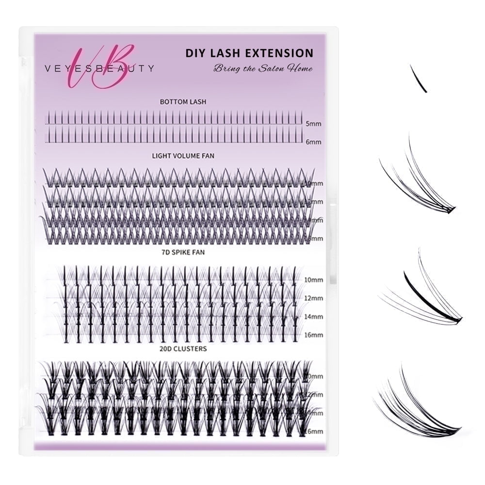 Veyesbeauty  DIY Lash | Bottom Lash | 7D 20D Clusters | One More+ Black Color Lashes