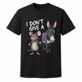 thumbnail image 1 of Veylor Haus Funny Rat & Donkey Humor Graphic – I Don't Give A Unisex Cotton Tee S–4XL, 1 of 9