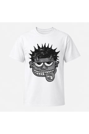 Spiky Devil Tongue Graphic, Unisex Y2K Grunge Emo Gothic Streetwear Vintage Cartoon Face T-Shirt Men Women