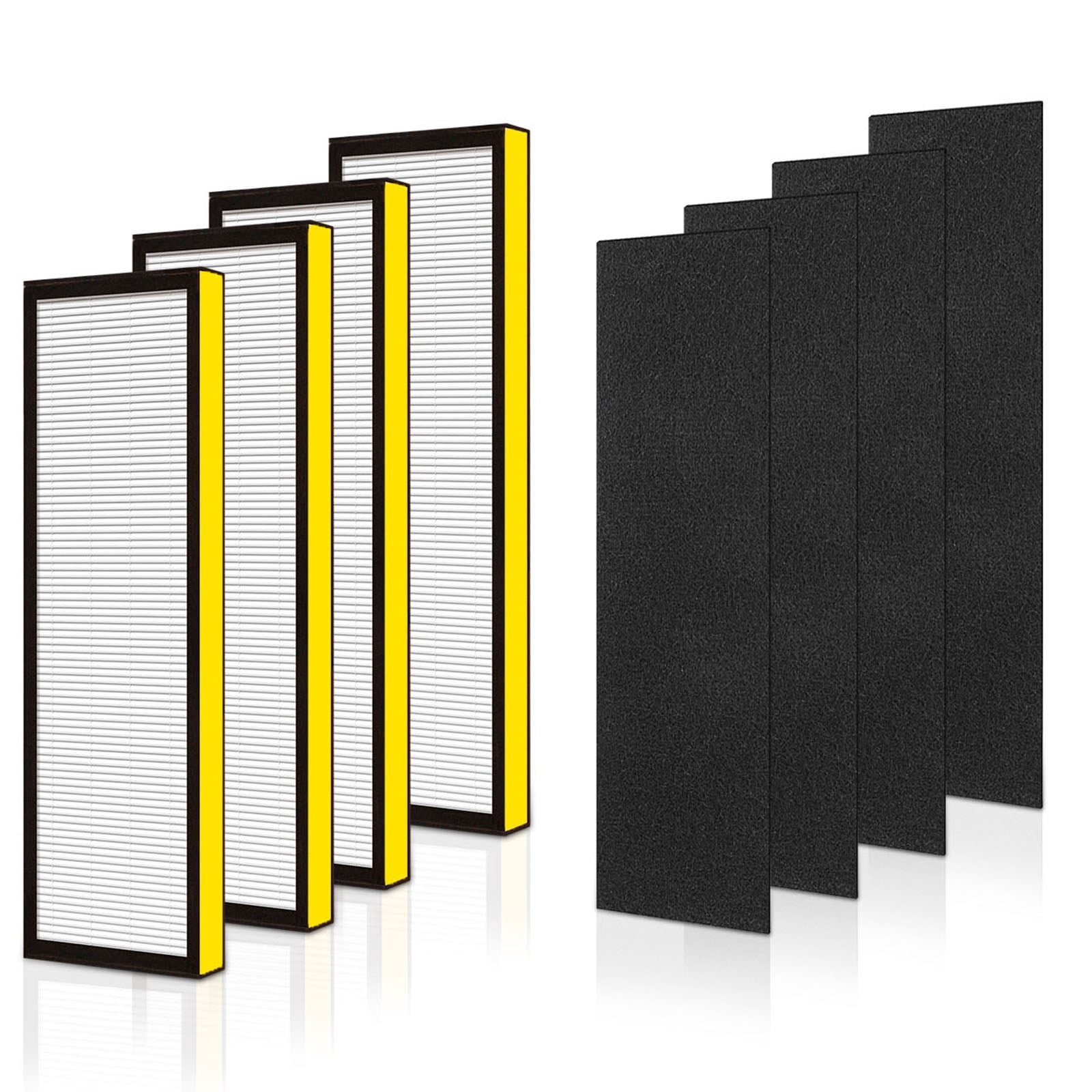 Veyozon 4 Pack FLT4825 HEPA Filter B Replacement for Germ Guardian Air Purifier, Compatible with Models AC4825 AC4300 AC4800 AC4850 AC4900, Includes 4 HEPA B Filters & 4 Activated Carbon Pre-Filters