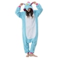 thumbnail image 1 of Veyryth Unisex Blue Unicorn Adult Onesie Pajamas, Polar Fleece Animal Pajamas，One-Piece Sleepwear for Men and Women Size L, 1 of 7