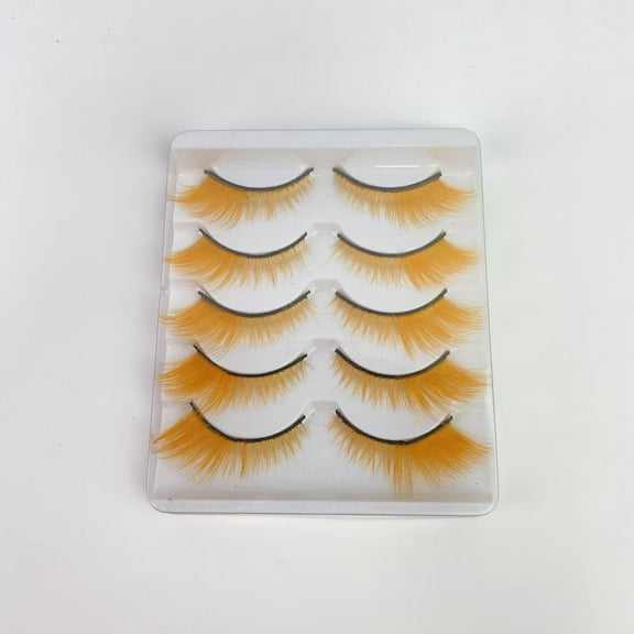 Veyvra False eyelashes,Halloween lashes Pumpkin Orange colored eyelashes eyelashes extensions cosplay eyelashes halloween fake eyelashes