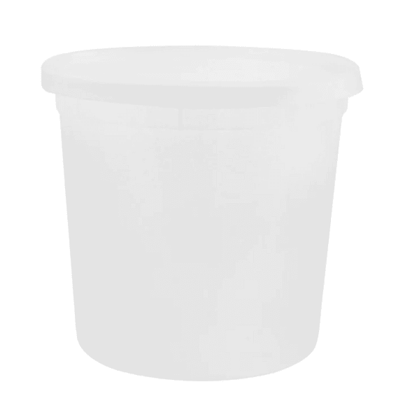 Vezee 168oz & 5.25Qt Translucent Round Deli Container with Lids BPA-Free Plastic Cups (50 Sets)