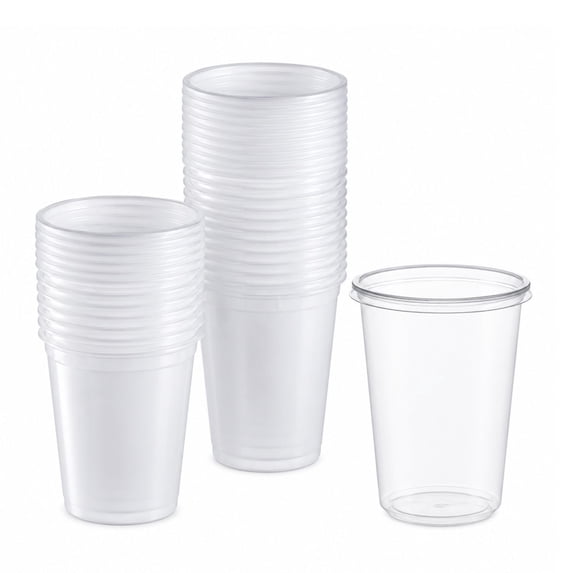 Vezee 32oz Lightweight Plastic Deli Containers with Lids Disposable, Leakproof, BPA-Free Cups 50CT