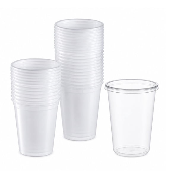 Vezee 32oz Lightweight Plastic Deli Containers with Lids Disposable, Leakproof, BPA-Free Cups 50CT