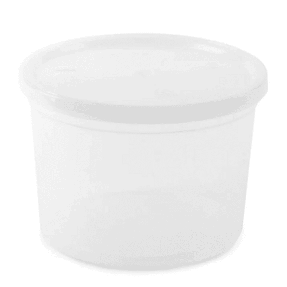 Vezee 64oz Deli Food Storage Containers with BPA-Free Plastic Soup Storage Cups (100 Qty)
