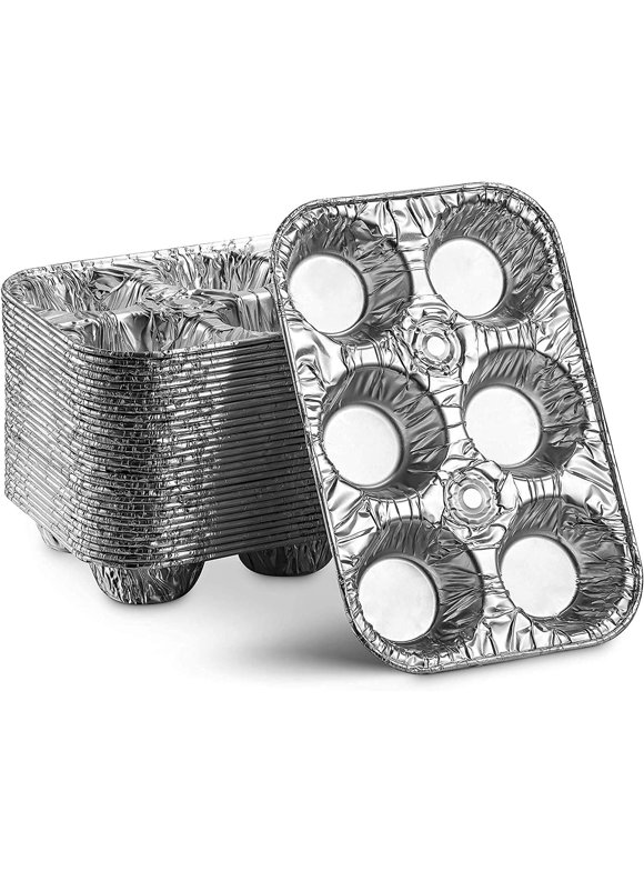 Vezee Muffin Pan | 6-Cup Cupcake Aluminum Pans Favorite Muffin Tin Size for Baking Cupcakes: 10CT