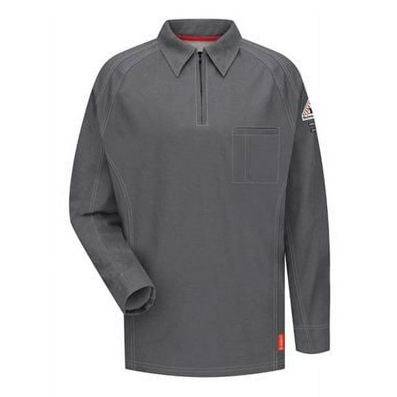 Bulwark Long Sleeve Polo Long Sizes QT12L Charcoal XLT