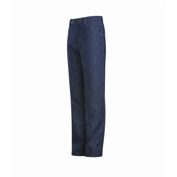 (Price/Pcs)Bulwark PEJ4DW Men's Pre-Washed Denim Jean - Pej4 - Blue-Blue-40-32 