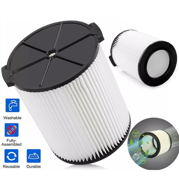 Vf4000 Replacement Filter, Fit for RIDGID 72947 5-20 Gallon Wet/Dry Vacuums & Husky 6-9 gallon Vacuum