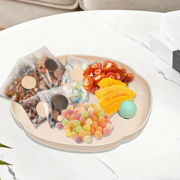Vfedsrsge 18cm Pink Round Plastic Serving Tray - Multifunctional Snack & Fruit Organizer for Home, Kitchen & Coffee Table
