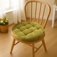 thumbnail image 1 of Vfedsrsge 1Pc Solid Green Corduroy Chair Cushion - Foam Filled Thickened Soft Seat Pad, 16.5in Quick Shape Recovery for Kitchen Dining/Patio, Indoor/Outdoor Use, 1 of 6