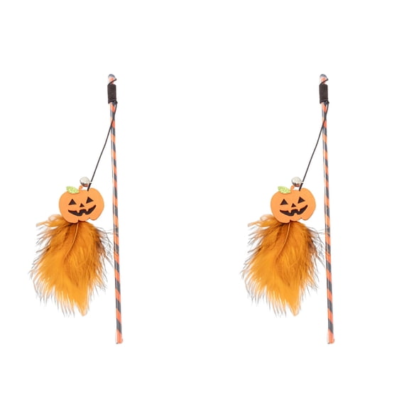 Vfedsrsge 2PCS Cat Toys for Indoor Cats Halloween Cat Toys Under $10 Feather Toys for Indoor Bored Cats