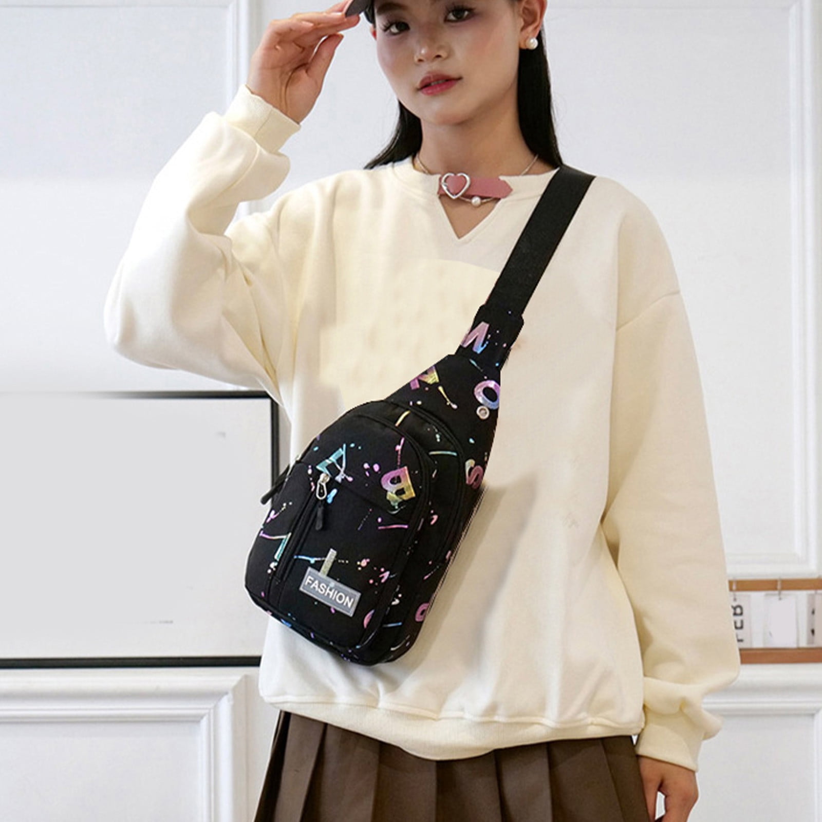 Chest Bags For Women.Vfedsrsge Black Sling Crossbody Bags for Women, Men,Waterproof Shoulder ...