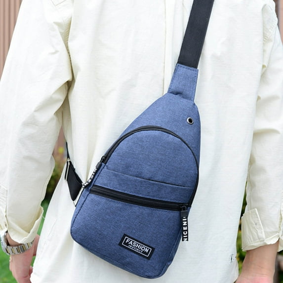 Vfedsrsge Blue Sling Crossbody Bags for Women, Men,Small Shoulder Sling Bags Fanny Pack,Gifts Under 10 Dollars,Chest Bags with Compartments for Daily Activities, Travel, Sport
