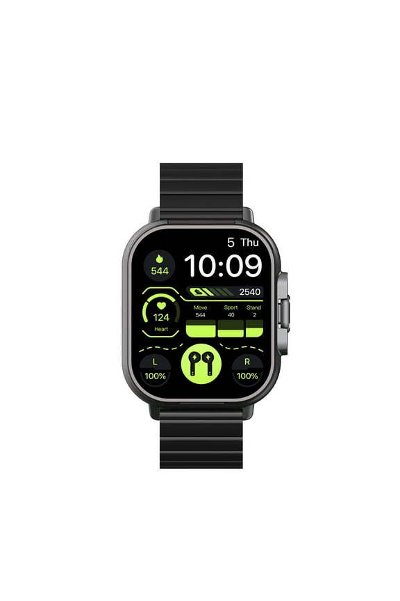 Bluetooth Headset Digital Smart Watch, 2-in-1 Sports Smartwatch with Wireless Earph Waterproof Black