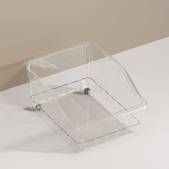 Vfedsrsge Clear Rolling Storage Bin - Multi-Purpose Plastic Organizer with Wheels & Handle for Bathroom Kitchen Snacks Drinks