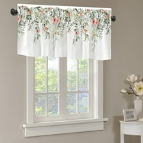 Vfedsrsge Cottage Floral Leaf Window Valance - Rod Pocket, 54x18 In, Light Blocking, Polyester - Decor for Kitchen/Living Room, Multicolor