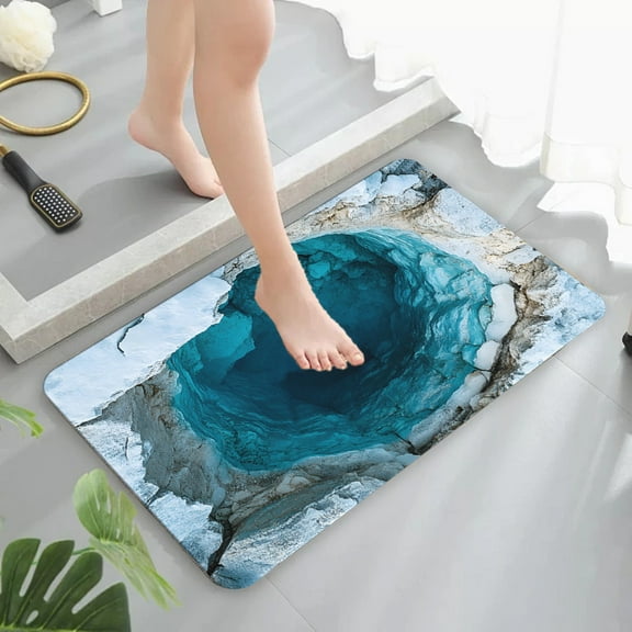 Vfedsrsge Floral Non-Slip Door Mat 16x24 Inch Polyester - Country Style Dirt-Trapping Entrance Mat for Kitchen, Pet & Family Friendly