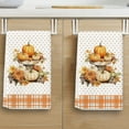 thumbnail image 1 of Vfedsrsge Halloween Hand Towel - Cute Ghost & Pumpkin Maple Leaf Design, Absorbent Polyester Quick-Drying Towel with Hanging Loop for Kitchen/Bathroom Fall Decor, 1 of 6