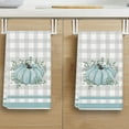 thumbnail image 1 of Vfedsrsge Halloween Hand Towels with Cute Ghost/Pumpkin/Fall Leaf Print, Blue Polyester Quick-Drying Absorbent Towel with Hanging Loop, 15x24 in for Kitchen/Bathroom, 1 of 6