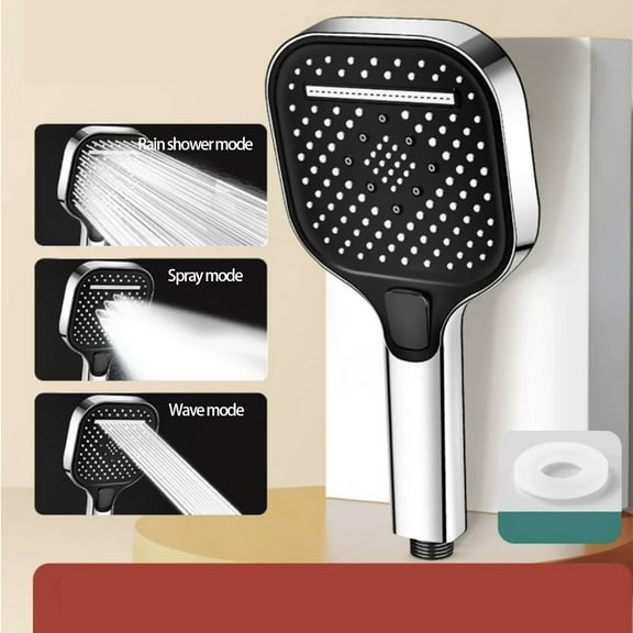 Vfedsrsge High Pressure Handheld Showerhead - 3 Spray Modes Anti-Clog, Tool-Free Install for Elderly Ki-ds (Silver)