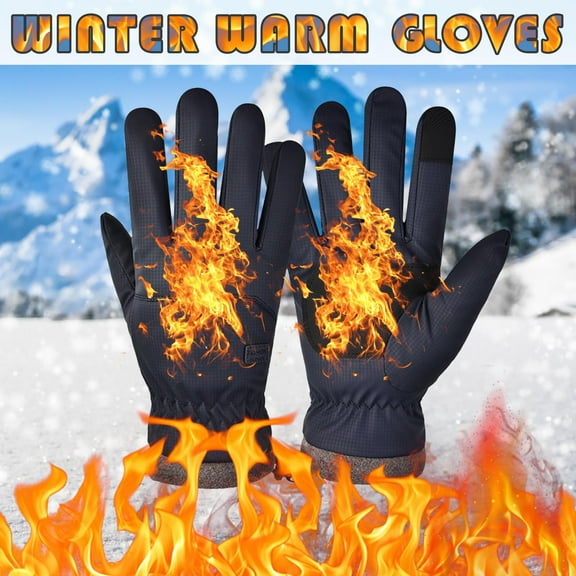 Vfedsrsge Men's Winter Touch Screen Gloves - Windproof Warm Fleece Lined Anti-Slip Gloves for Cycling Skiing Hiking Outdoor Sports, Perfect Holiday Gift for Dad Husband