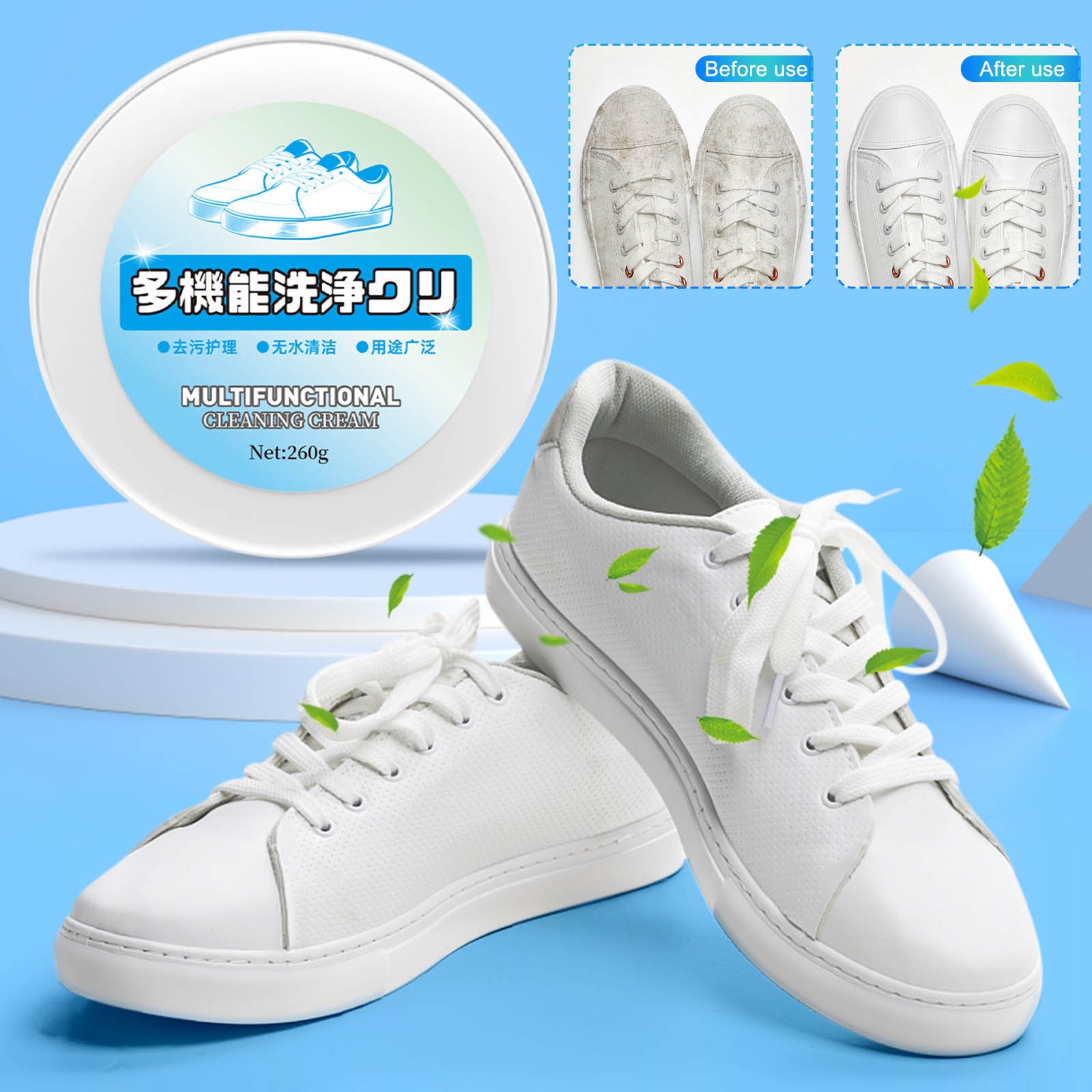 Vfedsrsge Multifunctional Cleaning Cream, White Shoes Washfree Leather